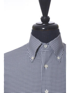 Canali Black Check Button Down Shirt